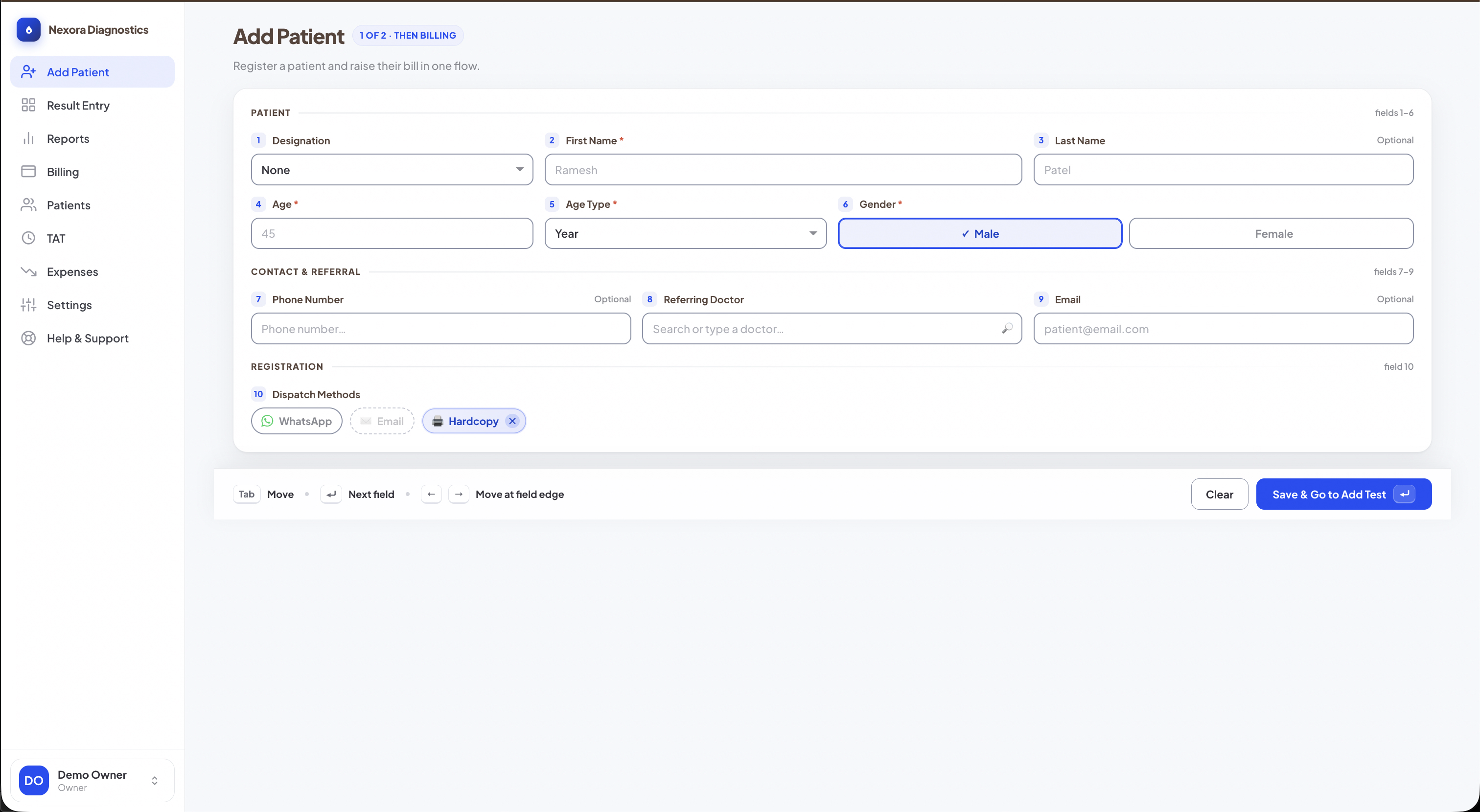 Lab & Diagnostics CRM SaaS Dashboard